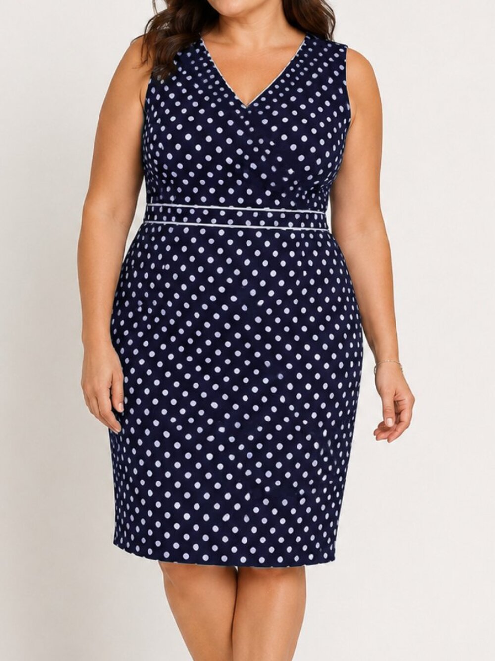 The Limited Polka Dot V-Neck Sheath Dress
